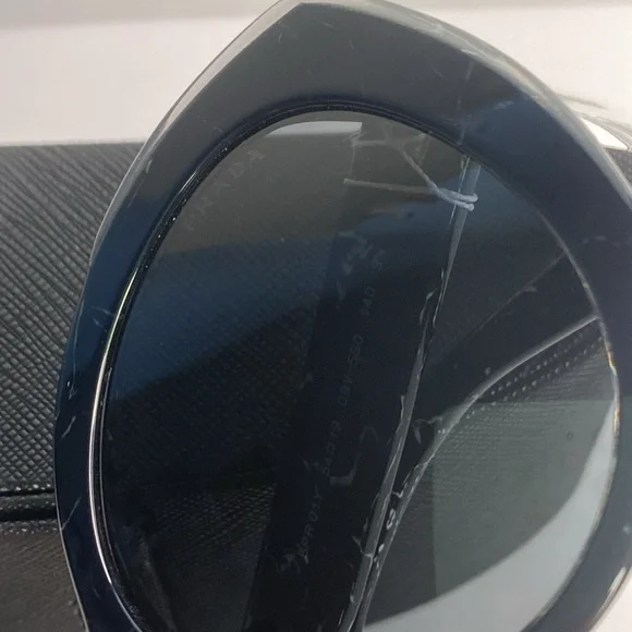 PRADA SPR 01Y 09V-5S0 round sunglass black marbletop black transparent